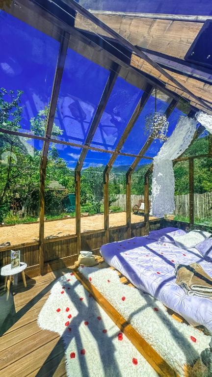 Chalet en verre sous une pluie etoilee nuit insolite Provence Alpes Cote dAzur Lantosque 4